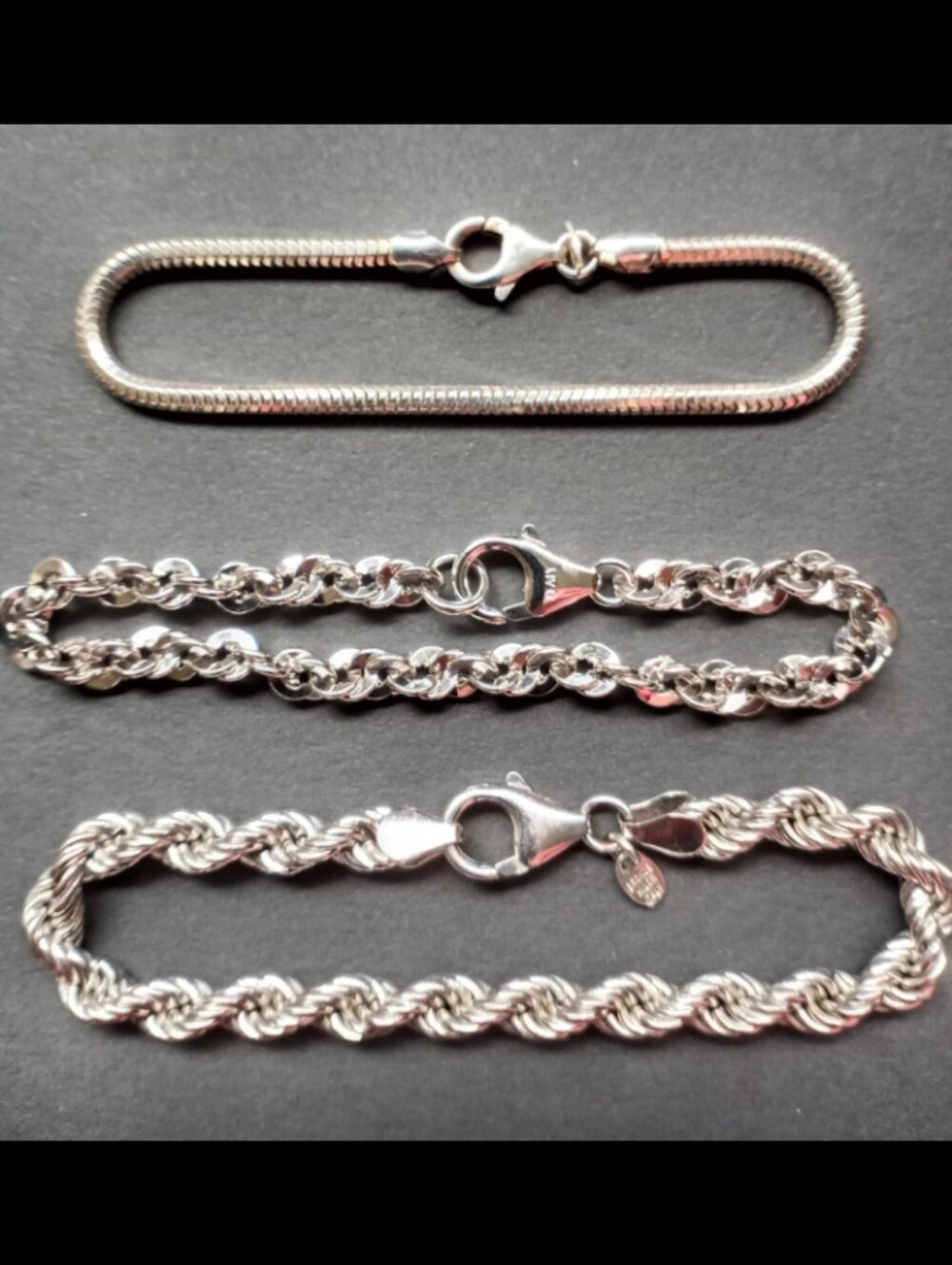 Men's Silver Chain Bracelet Set – Three-Link Styles
